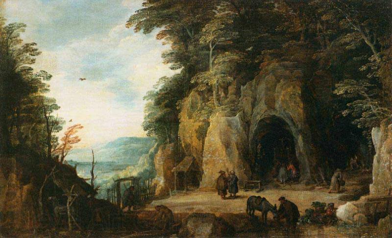 Joos de Momper Monks Hermitage in a Cave France oil painting art